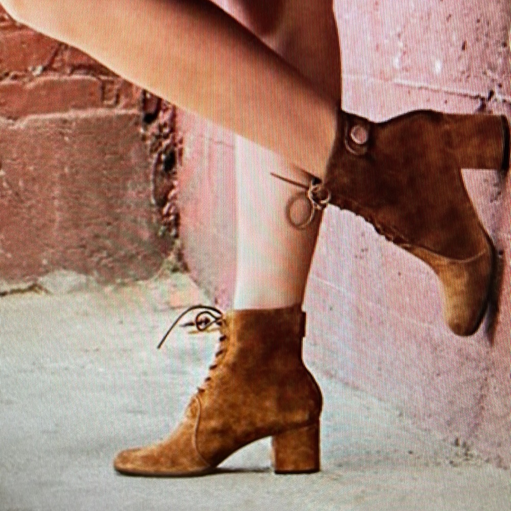 Gianvito Rossi Suede Finly Lace Up Boot size 38.5